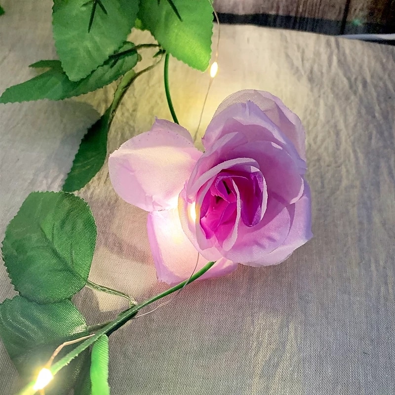 Flower String Lights Solar Wedding Party Decoration String Lights 2M 20LEDs Outdoor Waterproof Garland Lights Garden Balcony Patio Holiday Christmas Party Background Wall Home Decoration4