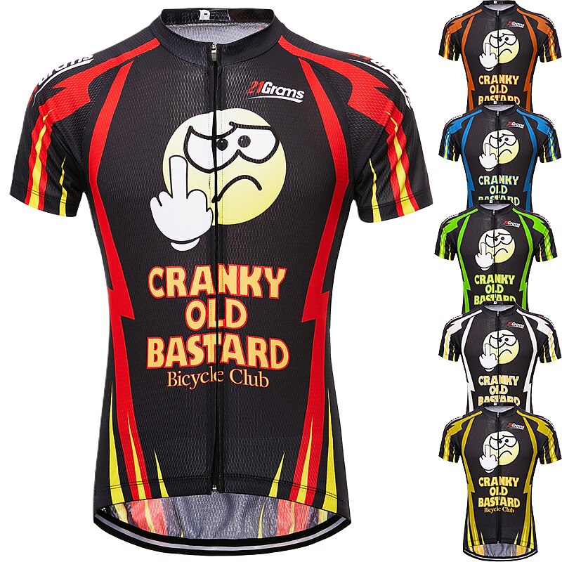 Men's Cycling Jersey Patterned Novelty Funny Short Sleeve Bike Jersey Top with 3 Rear Pockets Mountain Bike MTB Road Bike Cycling UV Resistant Quick Dry Back Pocket Moisture Wicking Sports Green2