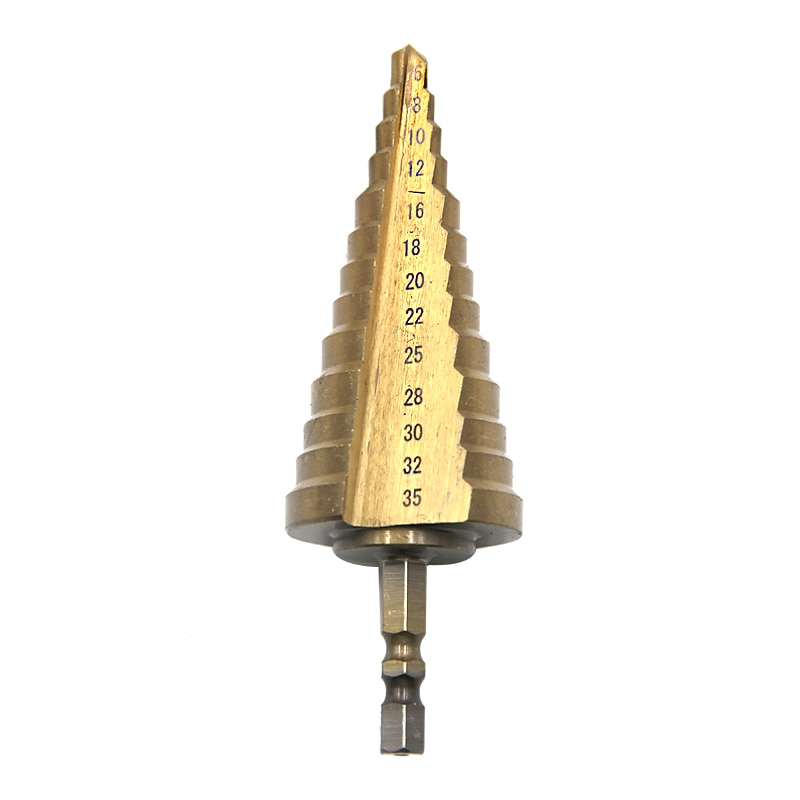 6-35mm Step Drill Bit Titanium Anti-Wear Wall punching / Steel drilling