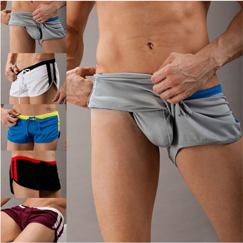 Men's Board Shorts Swim Shorts Swim Trunks Elastic Waist Patchwork Quick Dry Short Daily Gym Bathing Chic & Modern Casual / Sporty Black Blue Micro-elastic2