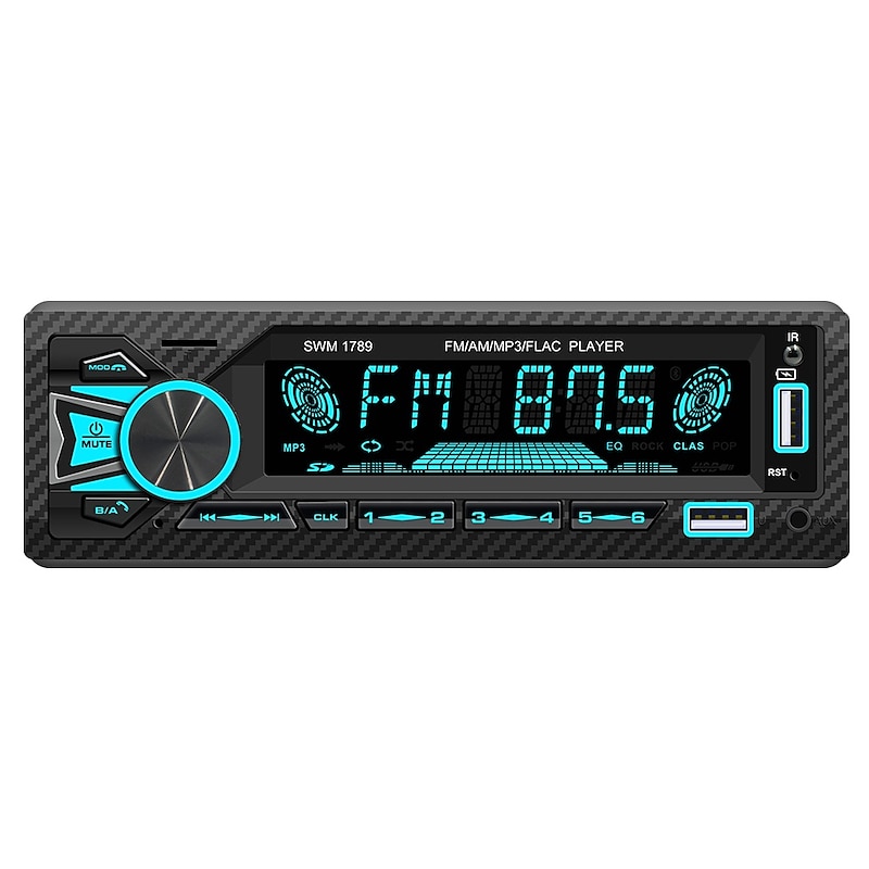 Car Stereo Single DIN Radio with Bluetooth Car Audio Receivers LCD Display Hands-Free Calling Built-in Microphone MP3/2*USB FM Radio Receiver EQ Settings AUX Audio Input TF Suitable for 1Din Car Model2