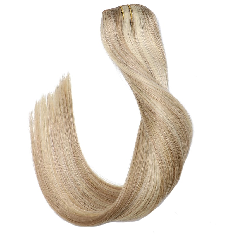 Clip In Hair Extensions Human Hair 7 Pcs Pack Straight Hair Extensions2