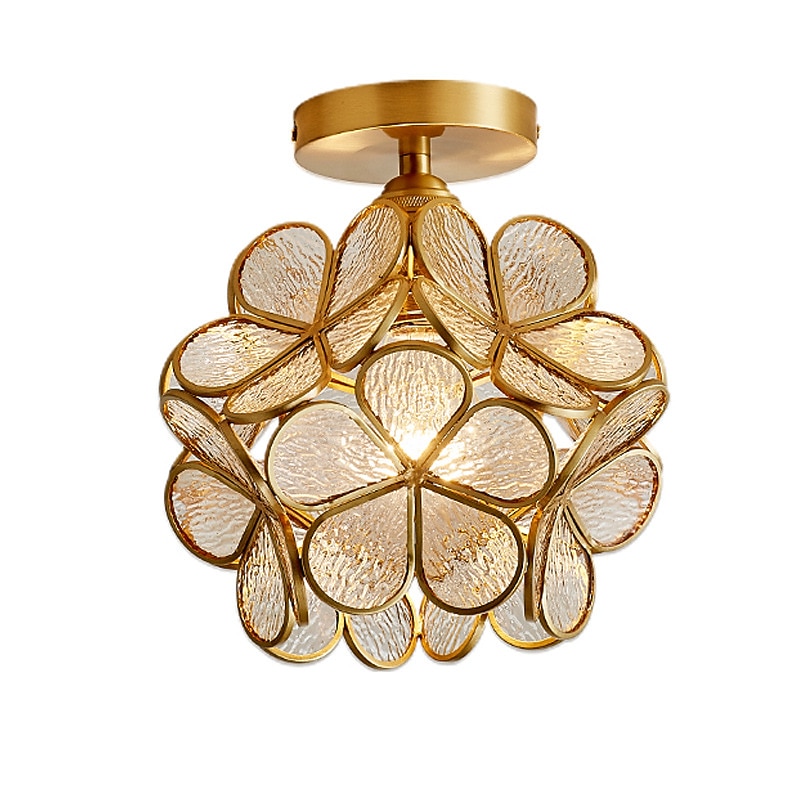 20 cm Ceiling Light LED Flower Design Pendant Lantern Design Glass Brass Modern 220-240V3