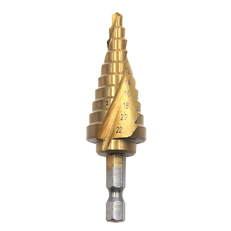 Step Drill Bits HSS 4mm-22mm Woodworking Power Tools 1/4 Hex Shank Wholesale Price High Quality Metal Drilling Titanium