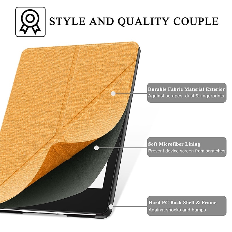 Tablet Case Cover For Amazon Kindle Paperwhite 6.8'' 11th Paperwhite 6'' 10th Kindle Oasis 7.0-in Kindle 6.0-in 2021 2020 with Stand Holder Smart Auto Wake / Sleep Dustproof Solid Colored Canvas4