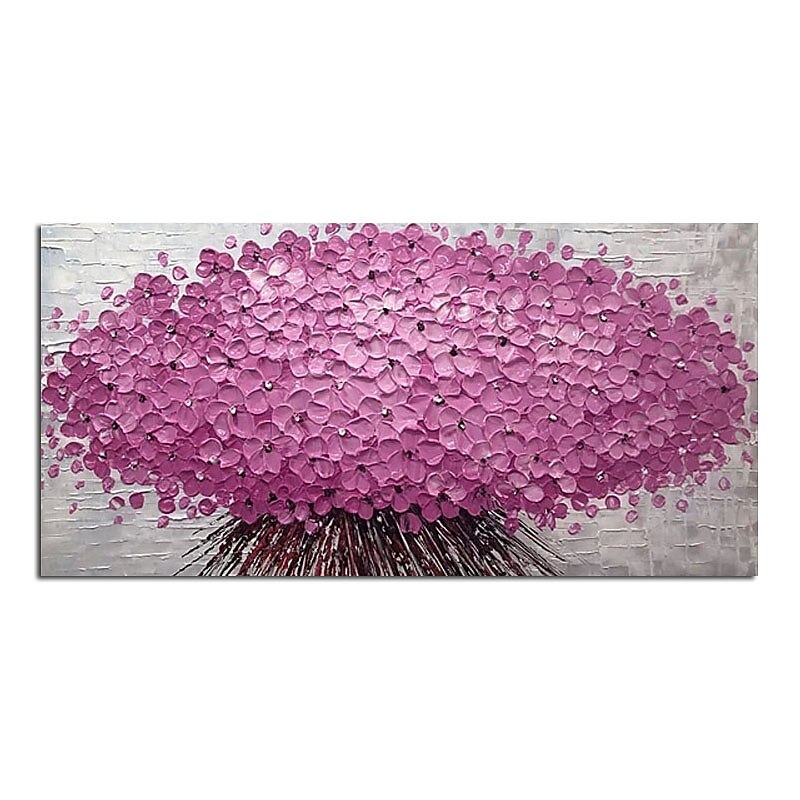 Oil Painting Hand Painted Vertical Abstract Floral / Botanical Contemporary Modern Rolled Canvas (No Frame)4