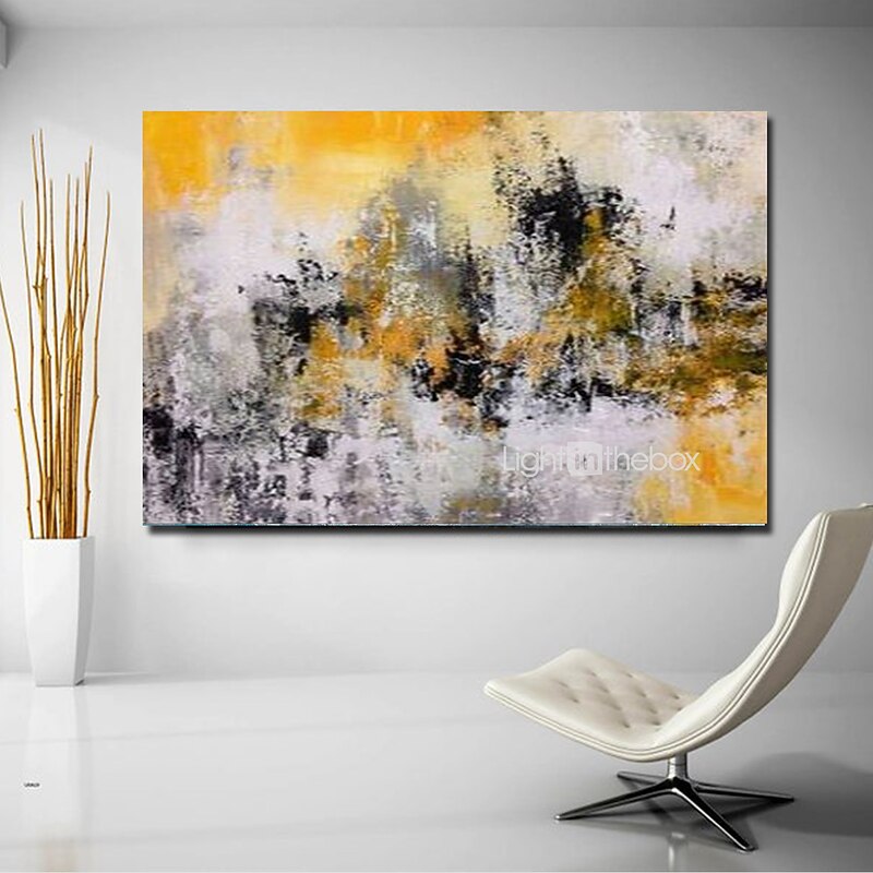 Handmade Oil Painting CanvasWall Art Decoration Abstract Knife Painting Landscape Yellow For Home Decor Rolled Frameless Unstretched Painting