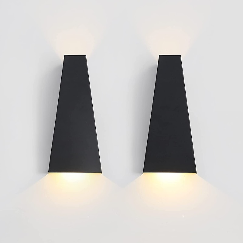 2PCS Modern Indoor Wall Light LED Metal Small Wall Sconce Unique Style 10W Up Down Wall Lamp LED Night Light for Bedroom Living Room Restaurant2