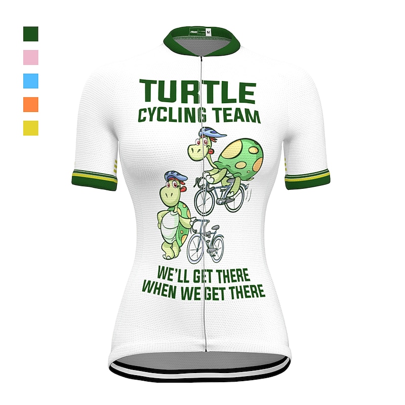 Women's Cycling Jersey Graphic Patterned Funny Short Sleeve Bike Jersey Top with 3 Rear Pockets Mountain Bike MTB Road Bike Cycling Fast Dry Quick Dry Soft Reflective Strips Sports White Yellow Pink - Main Image