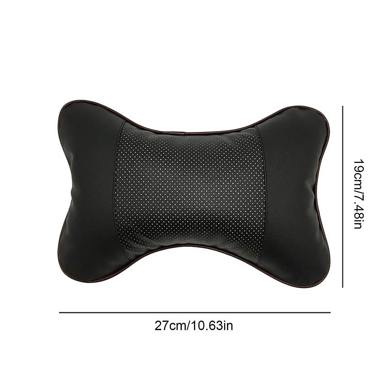 StarFire 2pcs Car Neck Pillows PU Leather Head Support Protector Head Pain Relief Filled Fiber Car Pillow Black Beige Brown Universal Headrest Backrest Cushion3