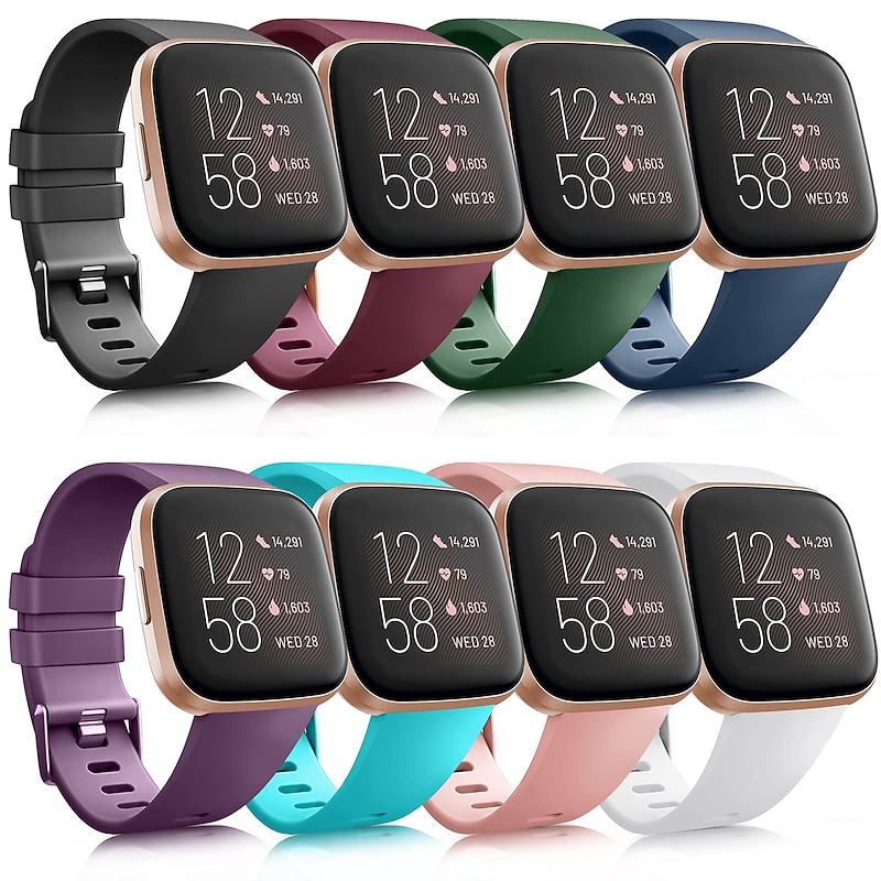 Watch Band for Fitbit Versa Lite / Fitbit  Versa 2 /Fitbit Versa / Fitbit Versa SE Modern Buckle Silicone Wrist Strap Sport band