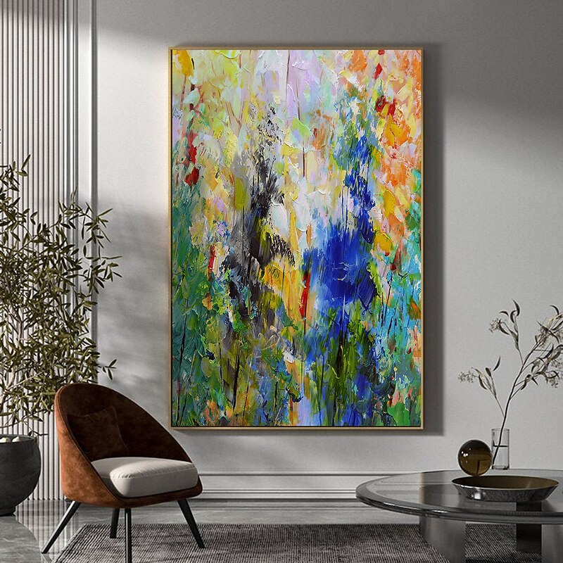 Oil Painting Hand Painted Vertical Panoramic Abstract Landscape Modern Rolled Canvas (No Frame)4