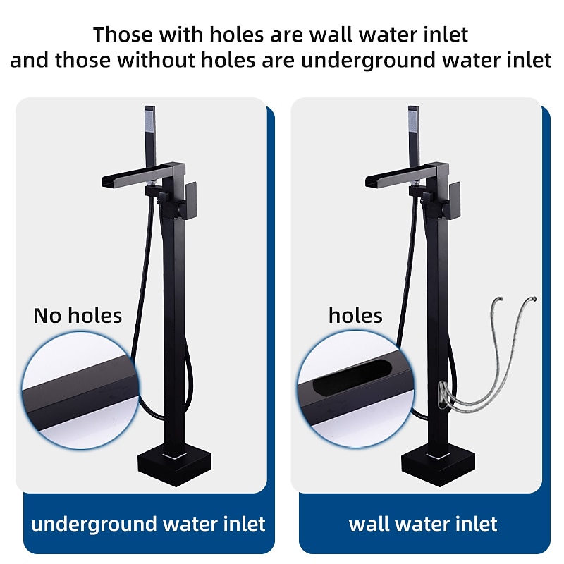 Bathtub Faucet - Minimalist Electroplated Free Standing Brass Valve Bath Shower Mixer Taps4