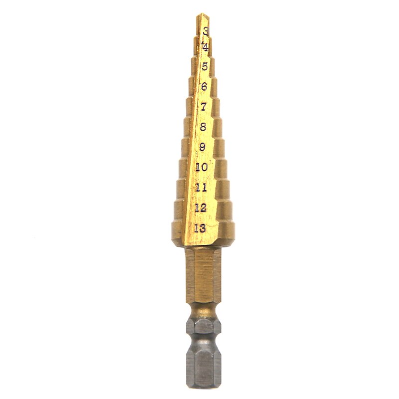 3-13mm Step Drill Bit Titanium Anti-Wear Wall punching / Steel drilling