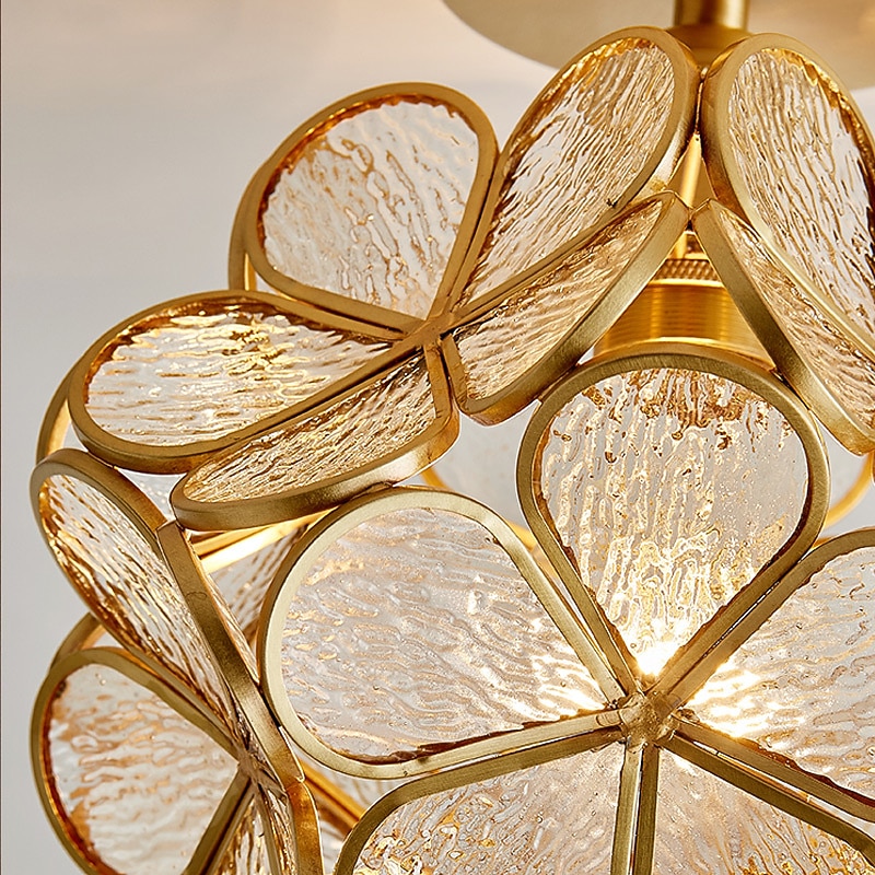 20 cm Ceiling Light LED Flower Design Pendant Lantern Design Glass Brass Modern 220-240V4