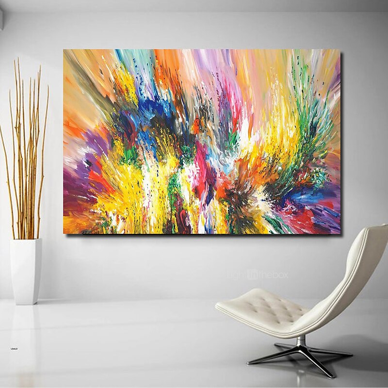 Oil Painting 100% Handmade Hand Painted Wall Art On Canvas Horizontal Panoramic Abstract Colorful Landscape Modern Home Decoration Decor Rolled Canvas No Frame Unstretched4