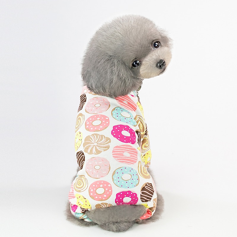 Pet Dog JumpSuit Pajamas Cartoon Design Soft Tracksuit Cat Puppy Pants T-Shirt 5 Sizes 5 Colours2