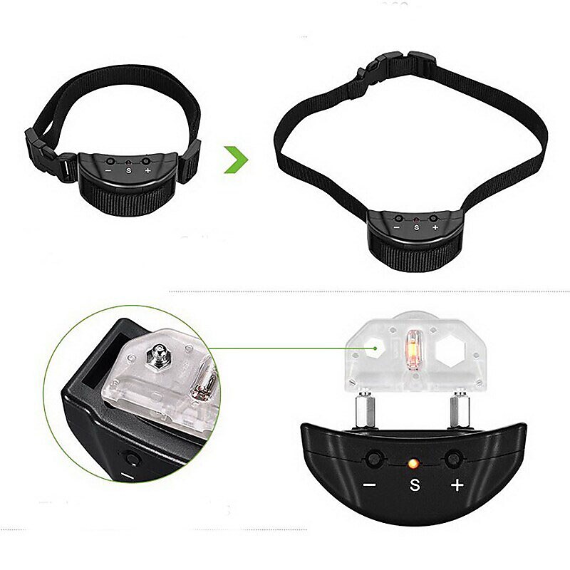 Pet Dog Bark Collar Anti Bark Shock / Vibration Solid Colored Nylon Black 1 set3