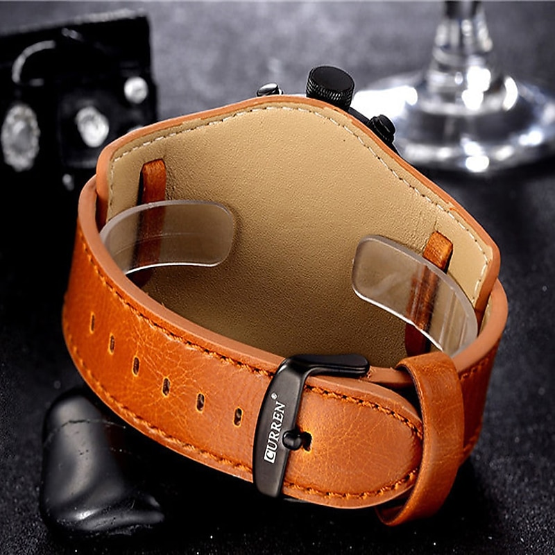 CURREN Men's Watches Top Brand Luxury Fashion&Casual Business Quartz Watch Date Waterproof Leather Strap Wristwatch Relogio Masculino 9