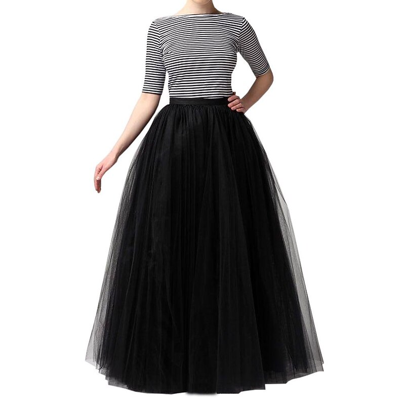 1950s Princess Floor Length Petticoat Hoop Skirt Tutu Under Skirt Fancy Dress Women's Party / Evening Prom Carnival of Venice Adults' Skirt