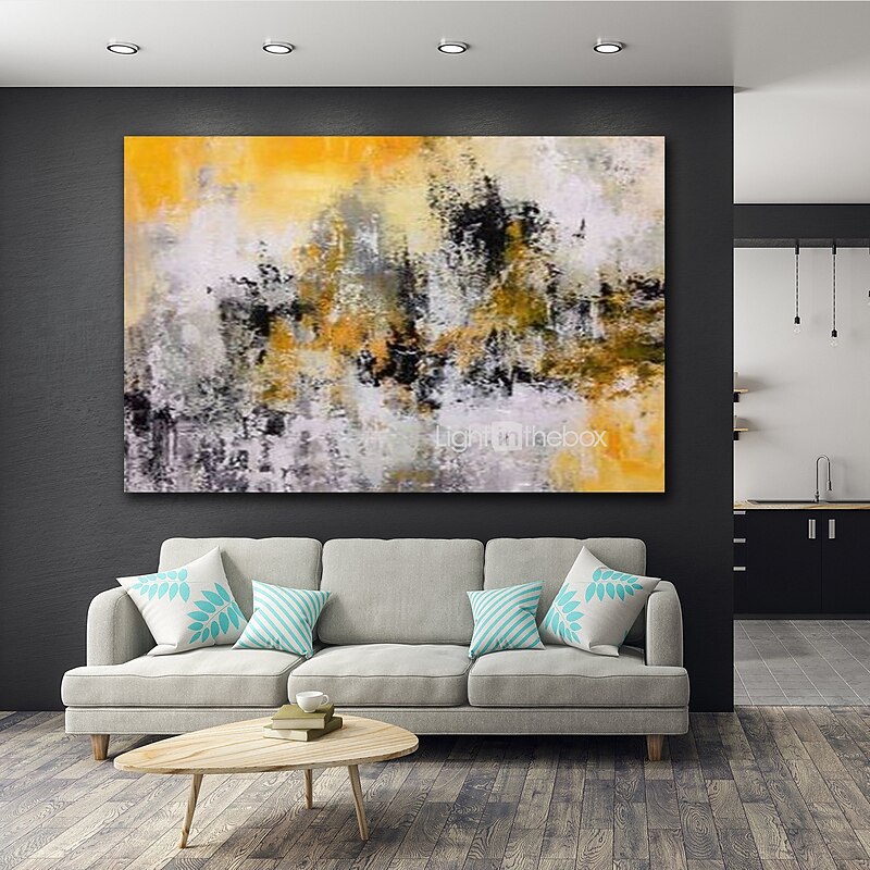 Handmade Oil Painting CanvasWall Art Decoration Abstract Knife Painting Landscape Yellow For Home Decor Rolled Frameless Unstretched Painting3