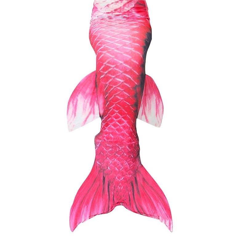 Kids Girls' Three Piece Mermaid Swimwear Swimwear Bikini Bikini Swimming Children's Day Color Block Cute Sexy Print Bathing Suits 3-10 Years Summer Red4