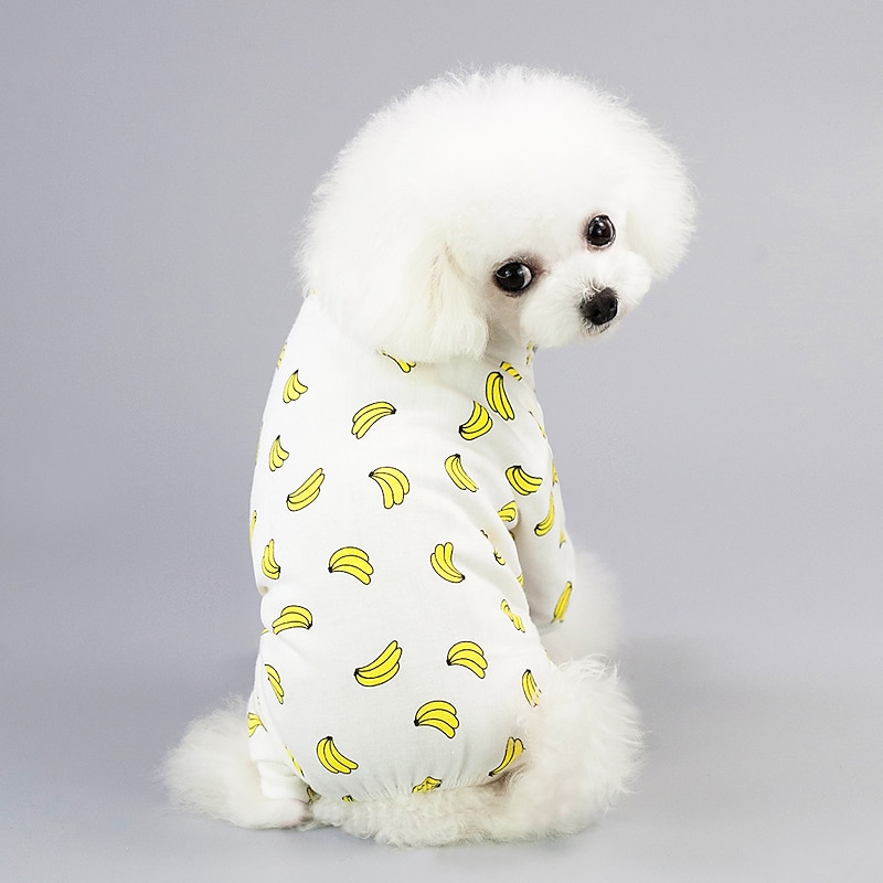 Pet Dog JumpSuit Pajamas Cartoon Design Soft Tracksuit Cat Puppy Pants T-Shirt 5 Sizes 5 Colours3