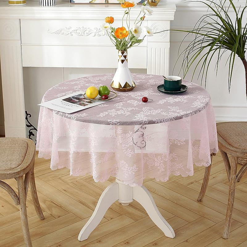 Lace Tablecloth White Table Cover Cloths for Side Table,Coffe Table,Kitchen Dining, Party, Holiday, Buffet3