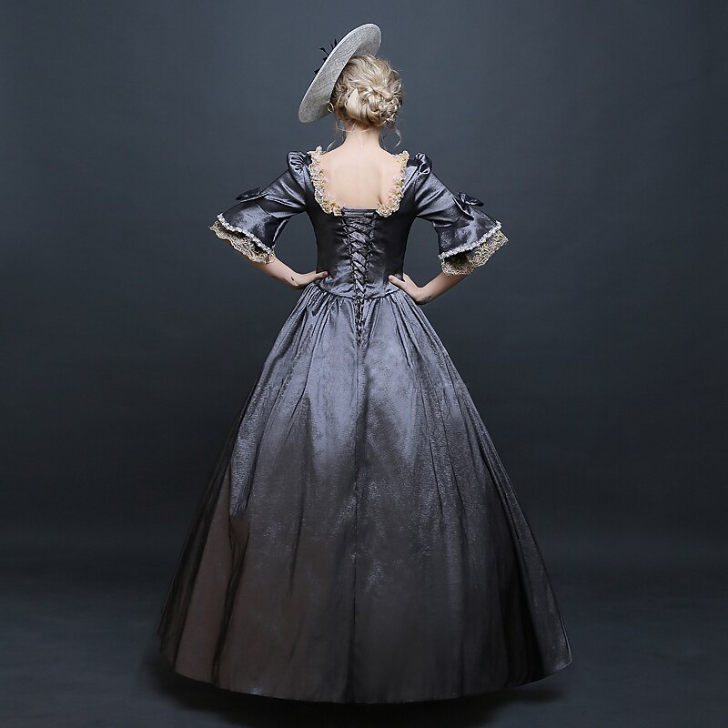 Gothic Lolita Rococo 18th Century Maxi Dress Normal Juliet Sleeve Cinderella Princess Square Neck Fancy Dress All Christmas Halloween Carnival Party Special Occasion Quinceanera Adults All Seasons3