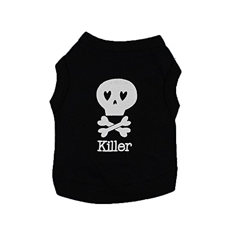 Dog skull print summer black series vest breathable puppy vest clothes pet clothing suitable for small and medium dogs puppies and cats2