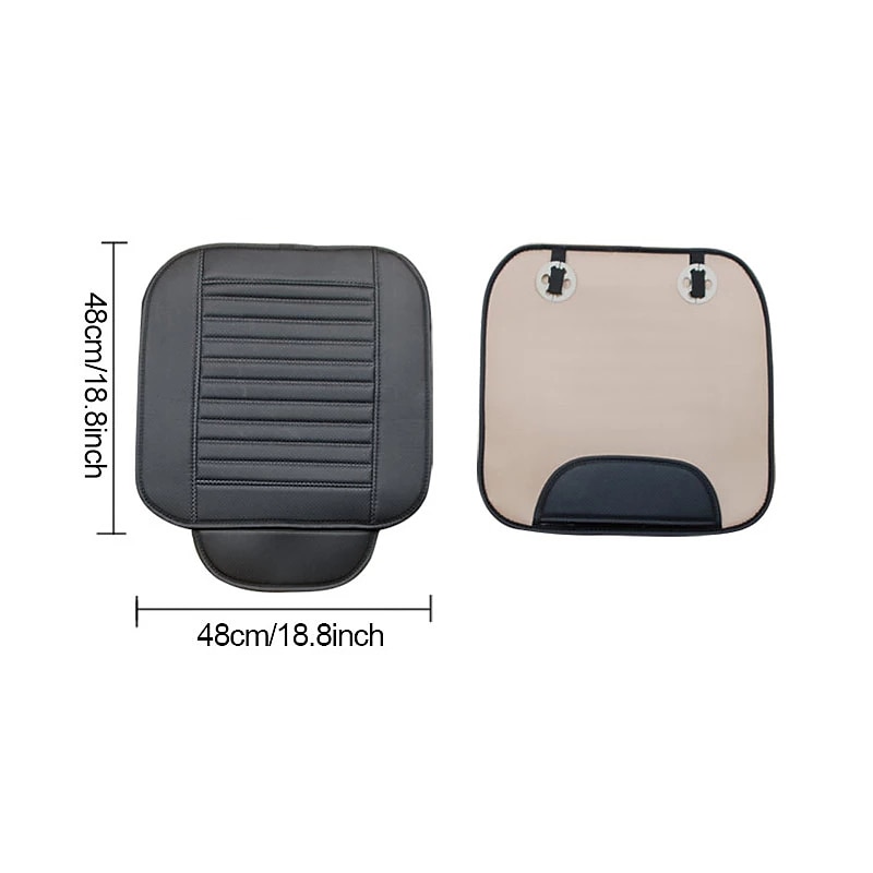 StarFire 2pcs Fashion Seat Cushion Four Season Seat Cover PU Leather Car Seat Cushion Automobiles Seat Cover Universal Car Chair Protector Pad Mat Auto Accessories2