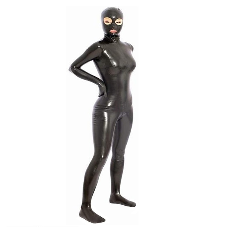 Shiny Zentai Suits Cosplay Costume Bodysuit Maid Costume Cosplay Carnival Costume Full Body Suit Women's Solid Color Sexy Costume Latex Shiny Metallic Costume for Halloween Carnival Adults'3