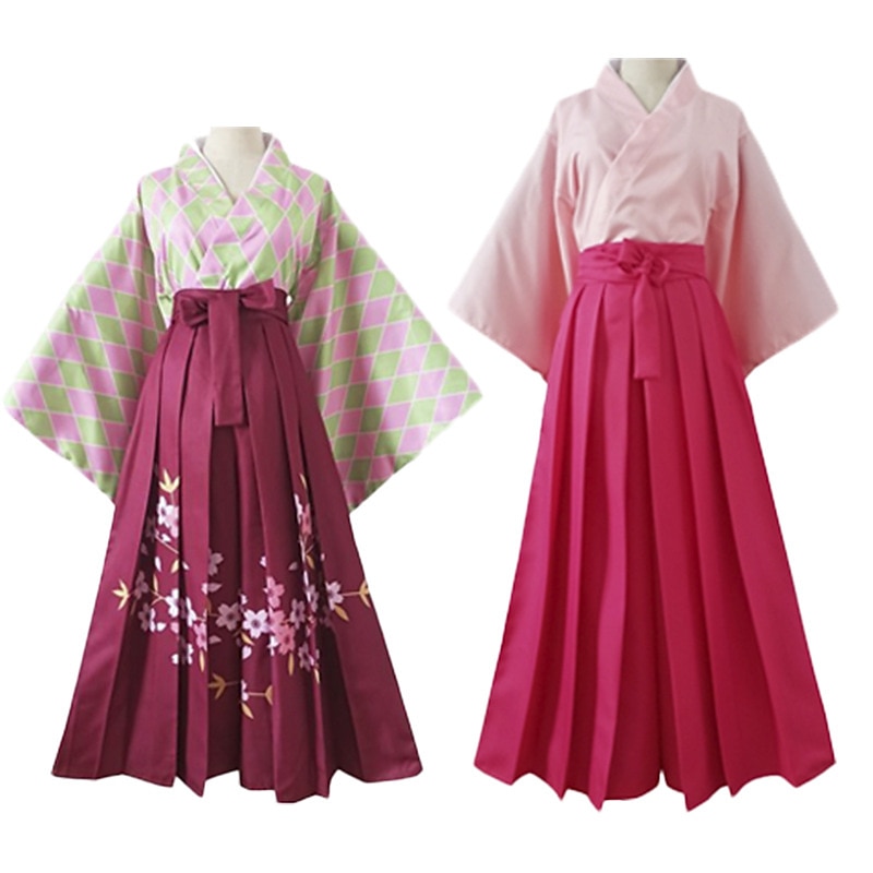 Kochou Shinobu Kamado Tanjirou Anime Outfits Japanese Traditional Kimono Cosplay Suits Costume For Men's Women's Adults'4