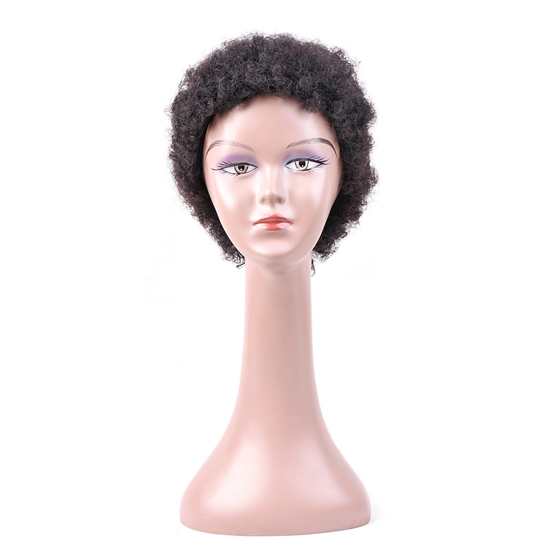 Short Curly Human Hair Wig Afro Kinky Curly African Style For Black Women Non Lace Remy Curly Wig Full Machine Made  Wig3