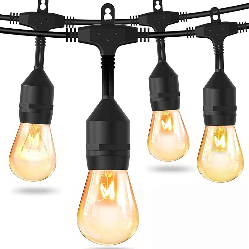 S14 Global Outdoor String Lights Commercial Grade Weatherproof Strand Edison Vintage Bulbs 10m10pcs/15m15pcs Hanging Sockets UL Listed Heavy-Duty Decorative Cafe Patio Lights for Bistro Garden4