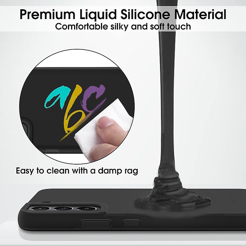 Phone Case For Samsung Galaxy S25 S24 S23 S22 S21 FE S21 Ultra Plus A72 S20 A52 Silicone Case Full Body Protective Dustproof Shockproof Solid Colored Silica Gel Silicone3