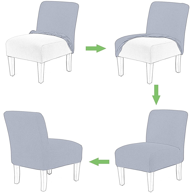 Velvet Armless Accent Chair Cover Stretch Armless Chair Cover for Livingroom,Chair Slipcover Protector with Elastic Bottom, Machine Washable4