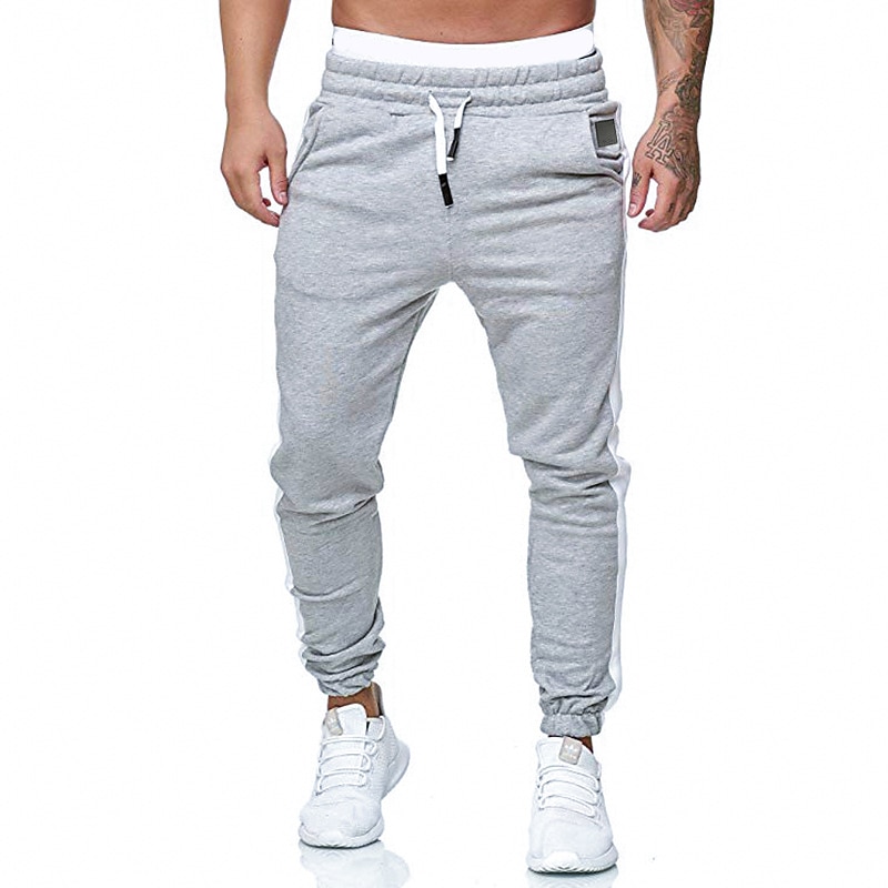 Men's Athletic Pants Sweatpants Joggers Trousers Pocket Stripe Comfort Breathable Outdoor Daily Going out Fashion Casual Black White3