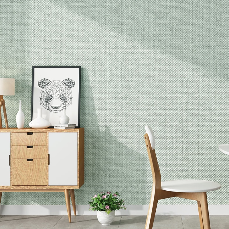 Self Adhesive PVC Waterproof Oil-Proof Burlap Texture Wallpaper Contact Paper Wall Bathroom Kitchen Furniture Renovation Wall Sticker 300*60cm3
