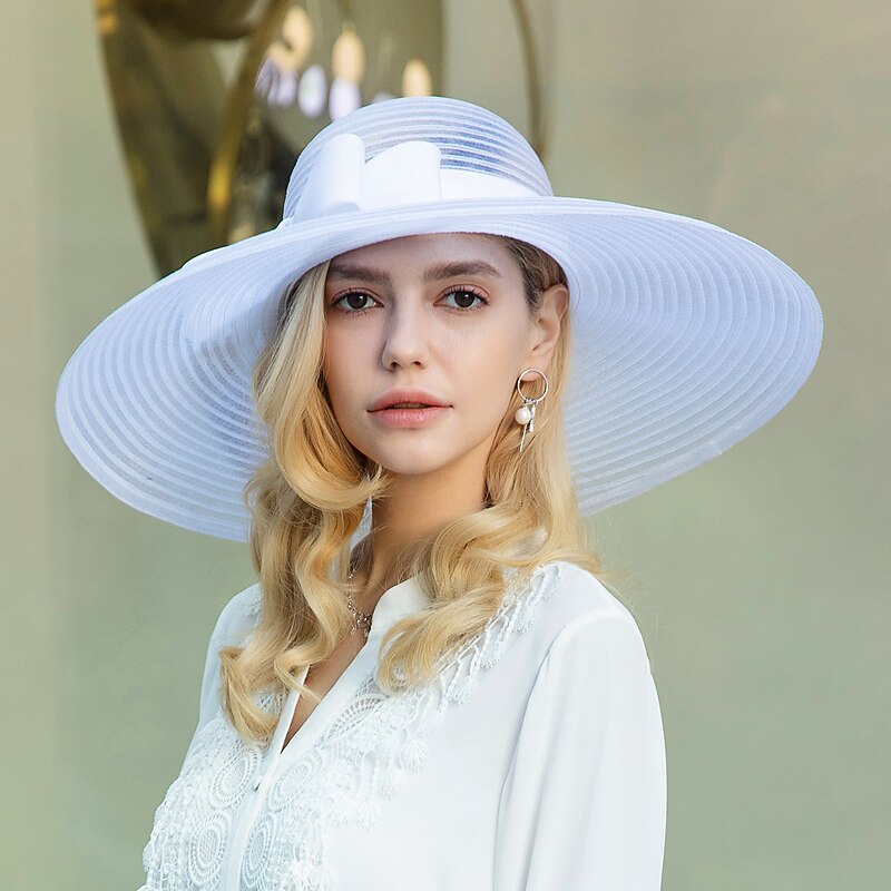 Hats Straw Bowler / Cloche Hat Sun Hat Tea Party Horse Race Melbourne Cup Elegant Romantic Classic With Headpiece Headwear dress to impress Race Day Dress3