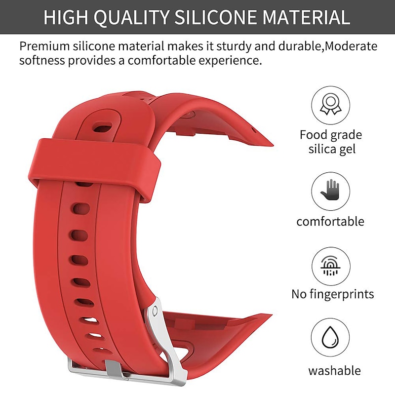 Watch Band for Garmin Forerunner 15 Forerunner 10 Silicone Replacement  Strap Breathable Business Band Wristband4