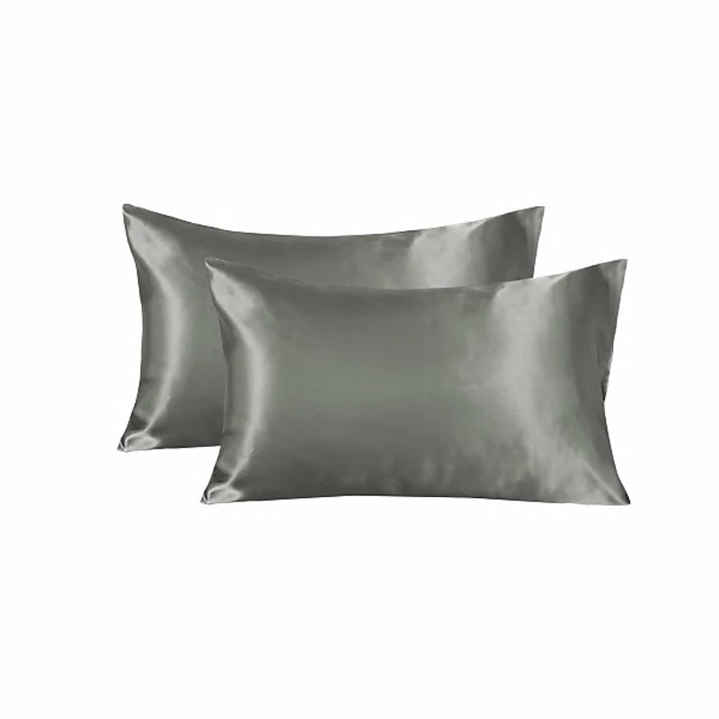 Satin Pillowcase for Hair and Skin 2 Pack Silky Satin Pillow Cases No Zipper Pillow Covers with Envelope Closure Suit 6