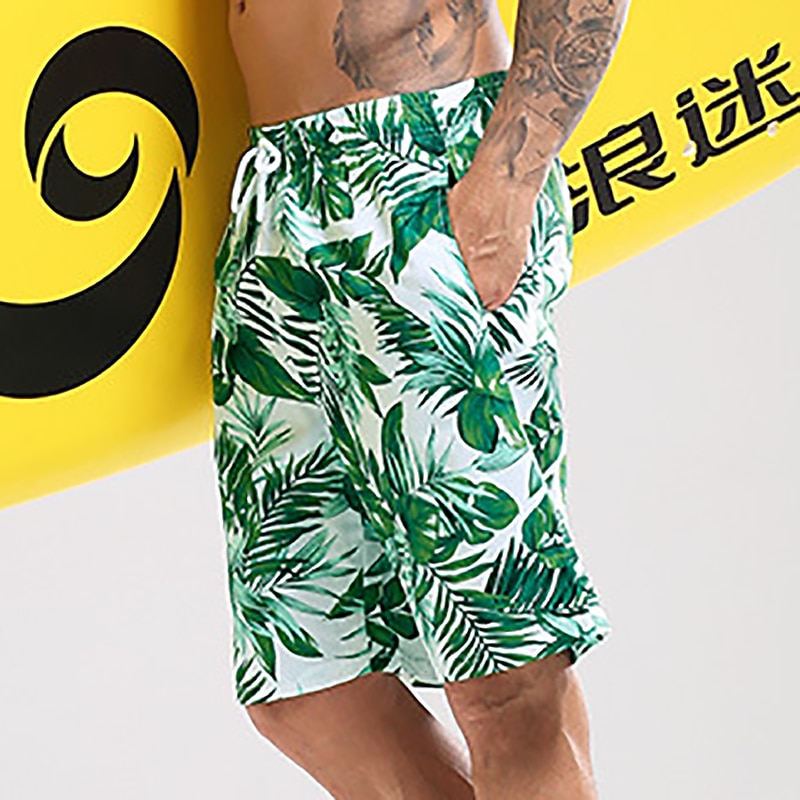 Men's Swim Trunks Swim Shorts Quick Dry Lightweight Board Shorts Bathing Suit with Pockets Mesh Lining Drawstring Swimming Surfing Beach Water Sports Tropical Printed Summer3