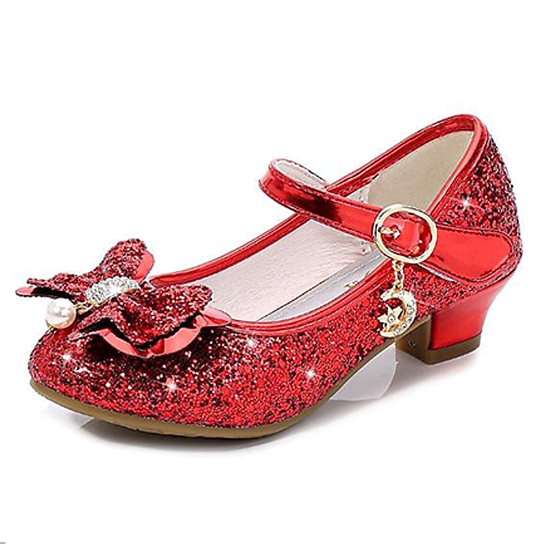 Princess Elsa Flower Shoes Girls' Movie Cosplay Mary Jane Sequins Light Purple Golden Rosy Pink Shoes Children's Day Masquerade World Book Day Costumes3