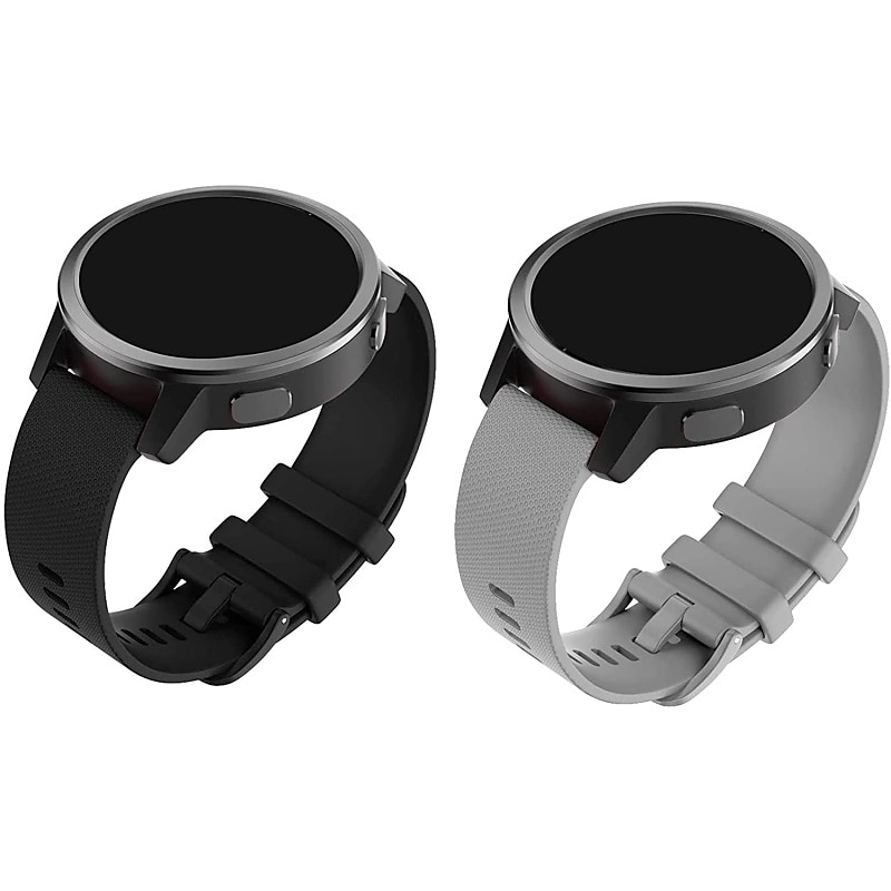 2 Pack Watch Band for Garmin Forerunner 265 255 Music Venu 3 2 Vivoactive 4 22mm Soft Silicone Replacement  Strap 22mm Sport Band Wristband