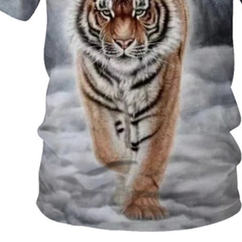 Boys 3D Animal Tiger T shirt Short Sleeve 3D Print Summer Spring Active Sports Fashion Kids 3-12 Years Outdoor Daily Regular Fit2