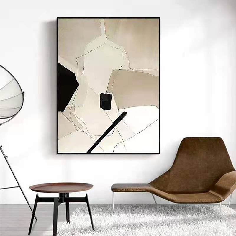 Oil Painting Hand Painted Vertical Abstract Modern Rolled Canvas (No Frame)