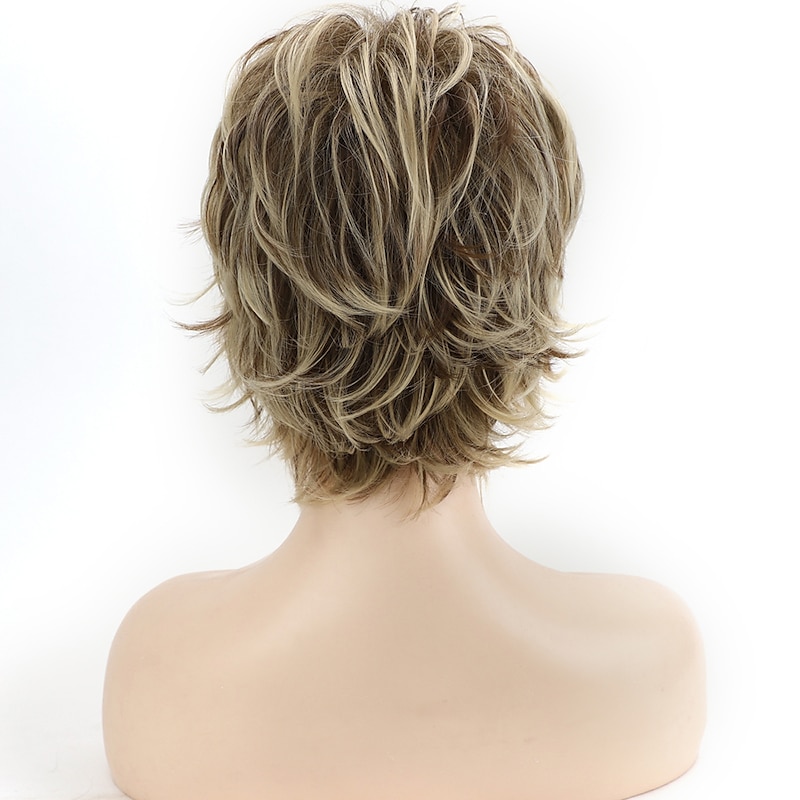 Short Haircut Wigs Synthetic Wigs for Black/White Women Short Hair Wigs with Bangs Hairstyles Women Wig4