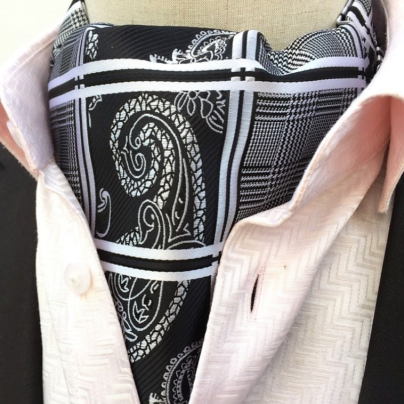 Men's Ties Cravat Ascot Work Wedding Gentleman Striped Jacquard - Main Image