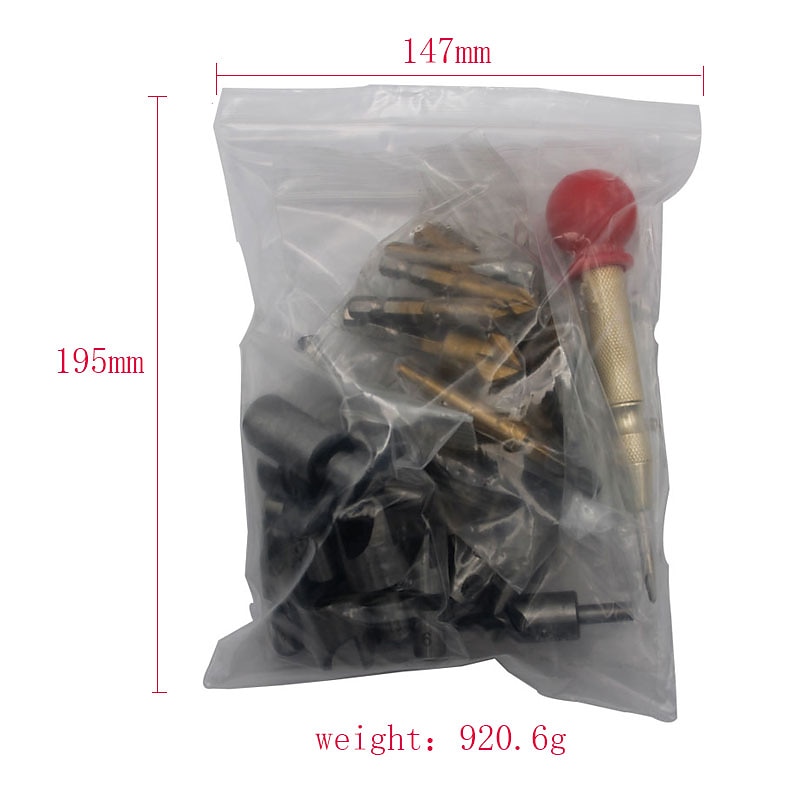 26 PC Set Step Drill Woodworking Drilling DIY Countersink Bits Cork Drill Center Punch Set2